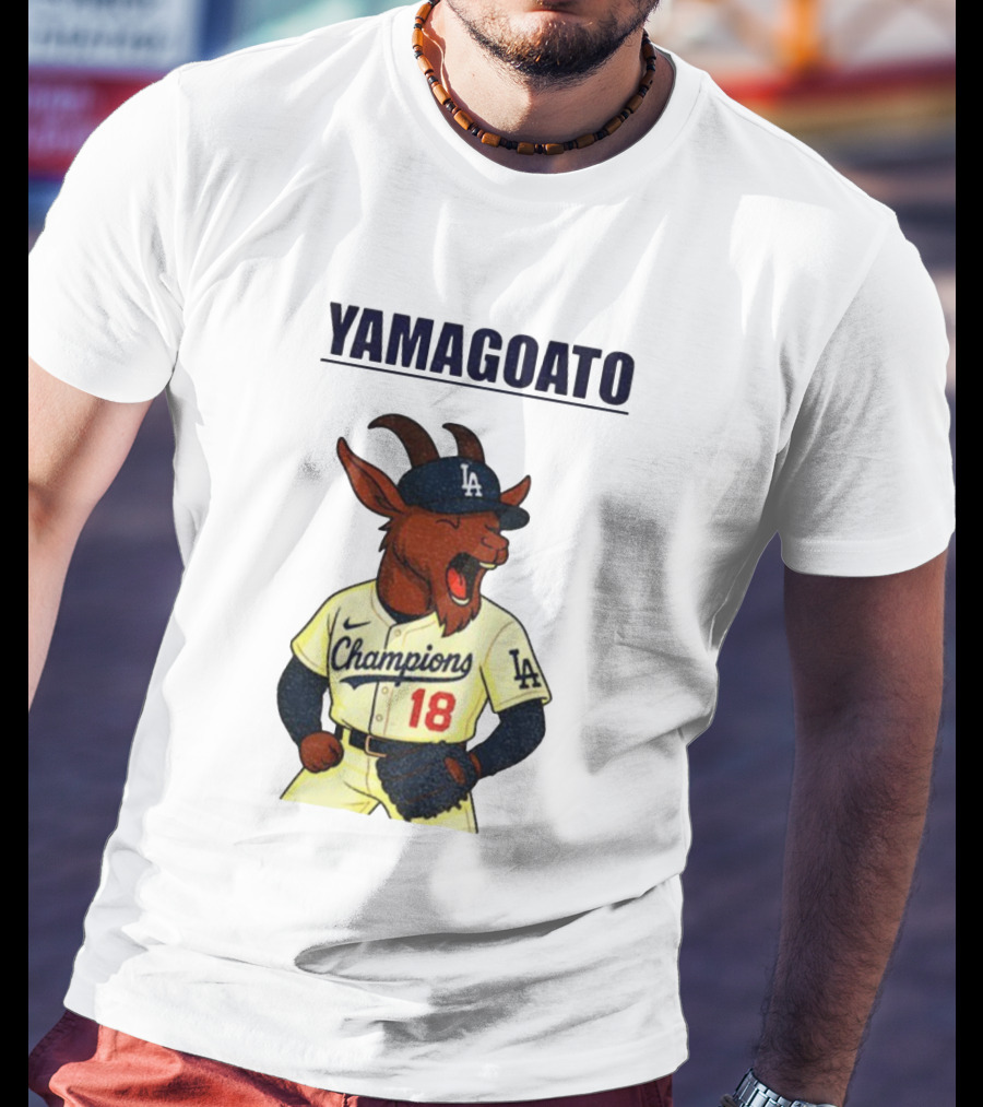 Yamagoato Yoshinobu Yamamoto 18 Champions Los Angeles Dodgers MLB Baseball T-Shirt