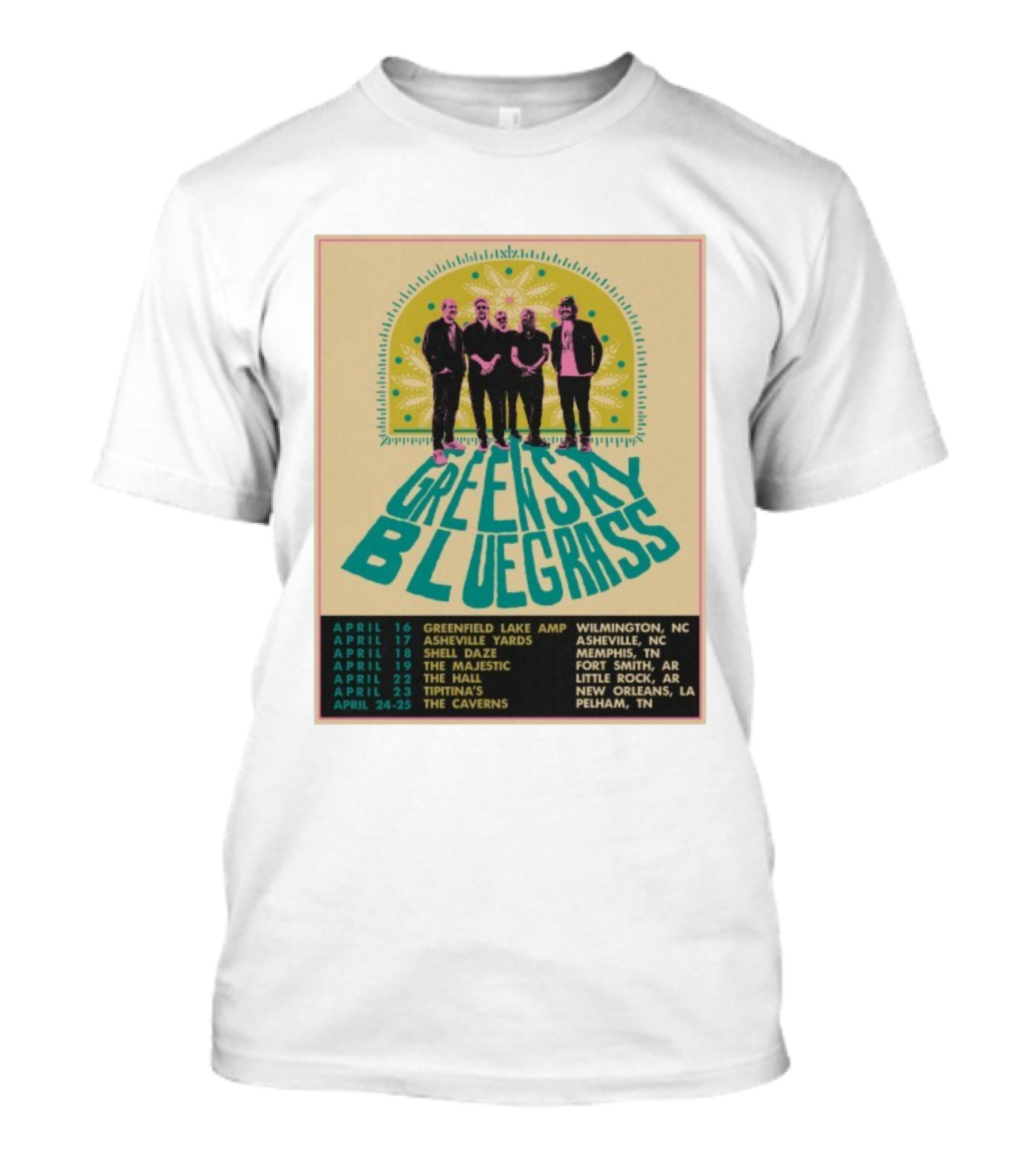 Greensky Bluegrass Tour 2026 Wilmington Asheville Memphis Fort Smith New Orleans Pelham T-Shirt