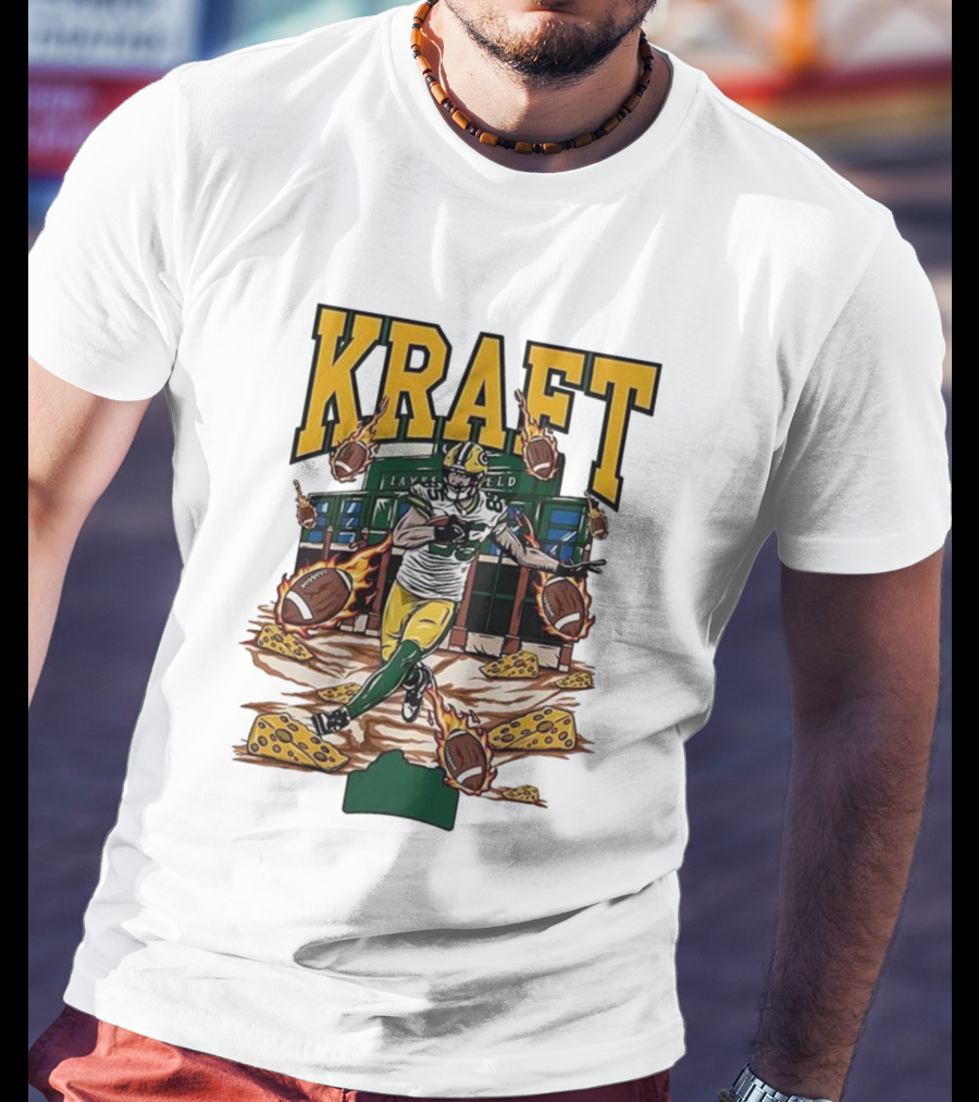 Kraft Green Bay Packers Lambeau Field Football Cheese T-Shirt