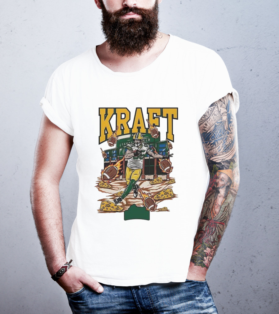 Kraft Green Bay Packers Lambeau Field Football Cheese T-Shirt