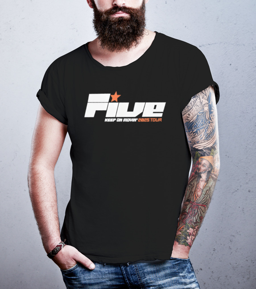 FIVE Keep On Movin Greatest Tour 2025 Star Premium T-Shirt