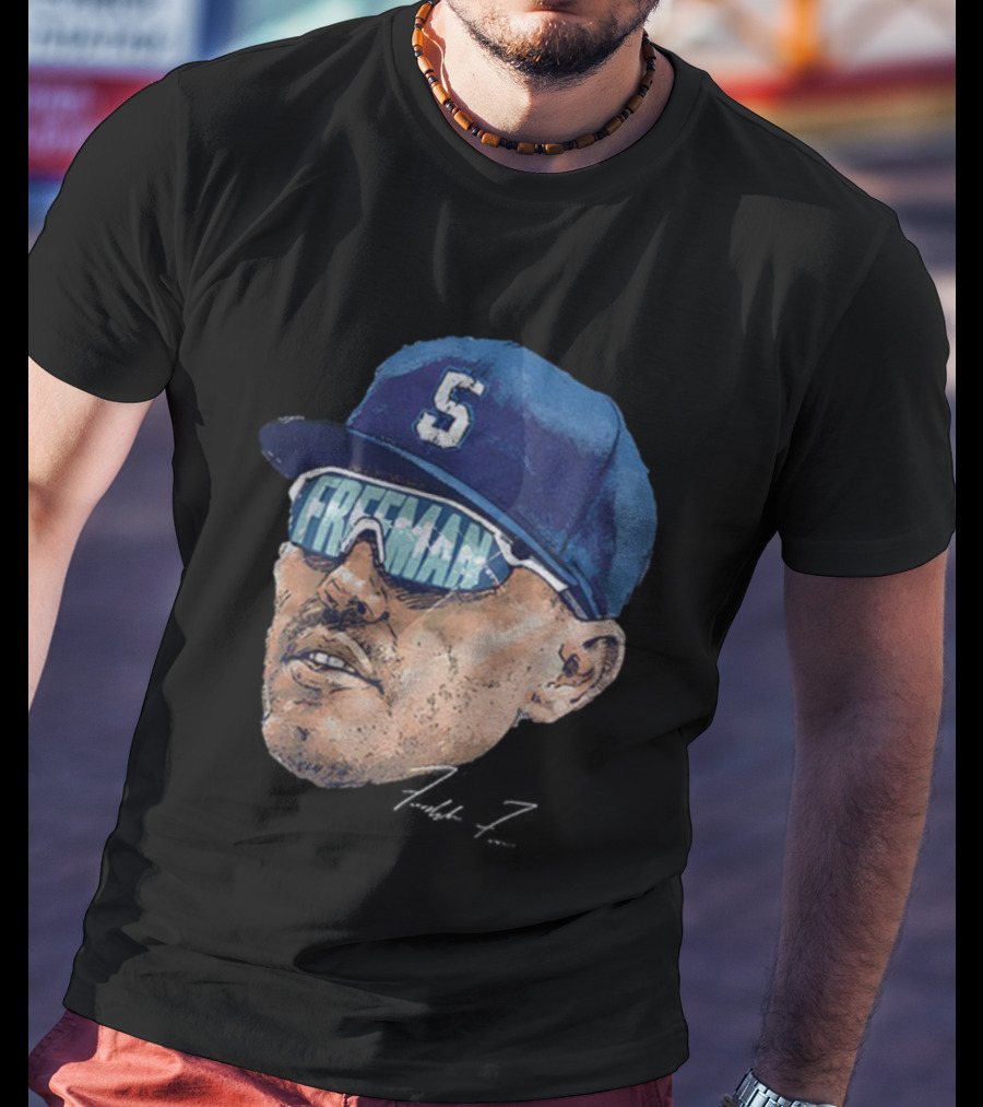 Freddie Freeman Big Face Signature 2025 Dodgers MLB Baseball World Series T-Shirt