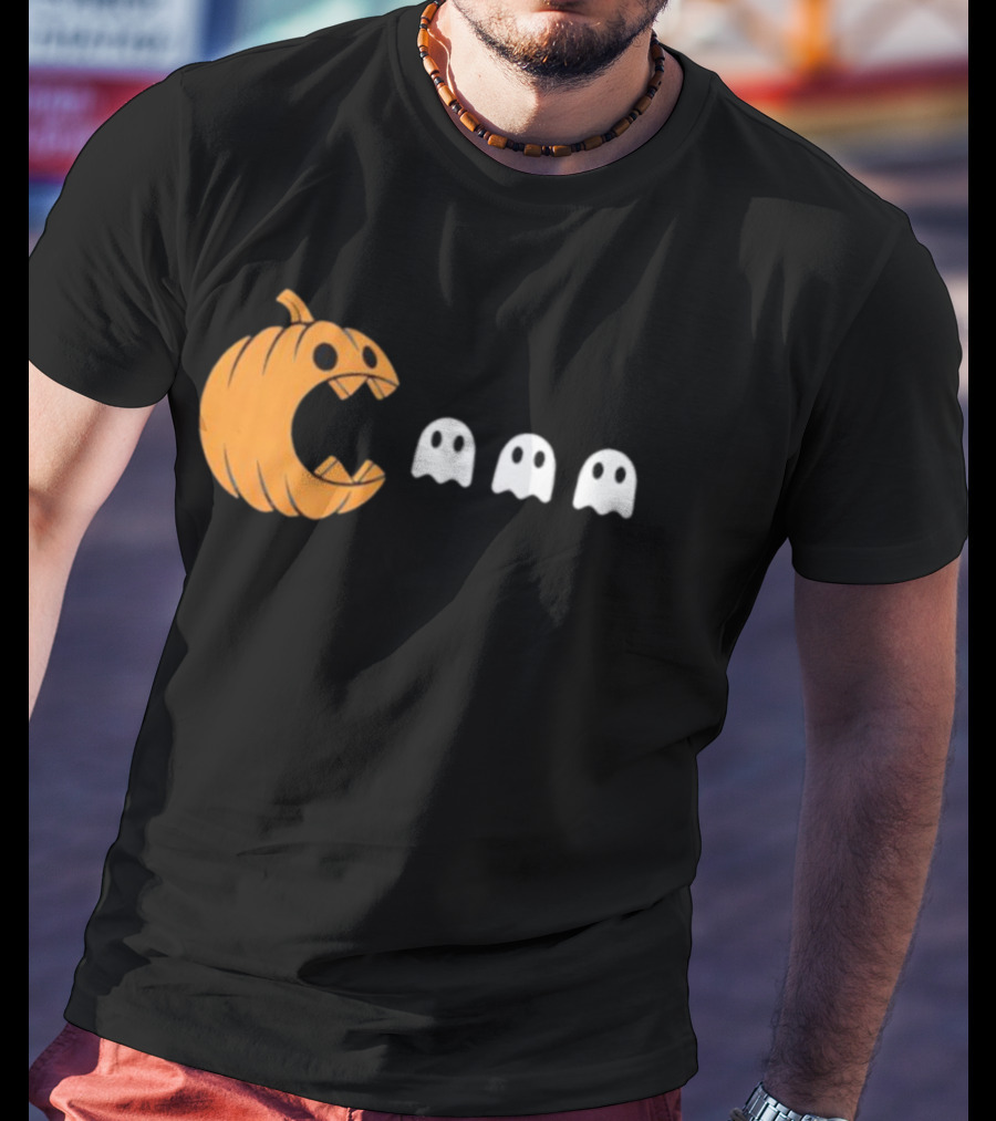 Playful Halloween Pumpkin Ghost Muncher T-Shirt