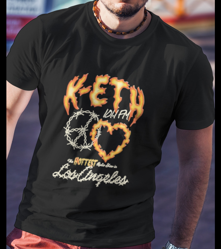 K-ETH Barbed Peace Heart Flame Ed Sheeran Khalid Lyrics T-Shirt