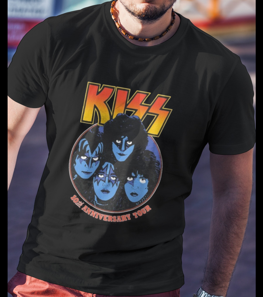 Kiss 10th Anniversary Tour Klassics 2025 Band Faces T-Shirt