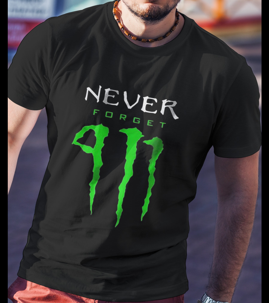 NEVER FORGET 911 Green Claw Marks T-Shirt
