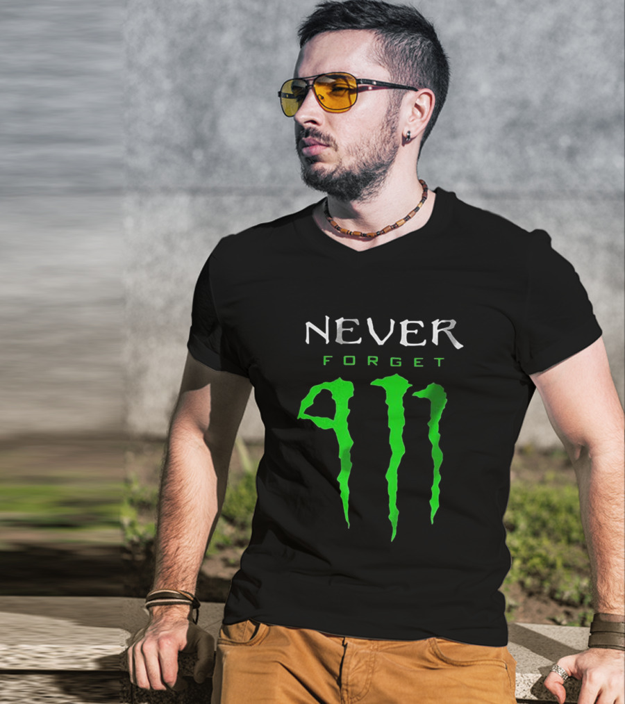 NEVER FORGET 911 Green Claw Marks T-Shirt