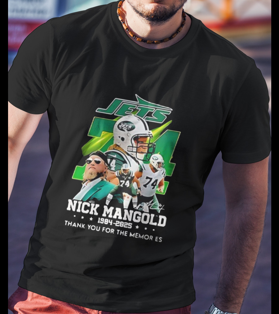New York Jets Nick Mangold 74 Thank You For The Memories 1984-2023 T-Shirt