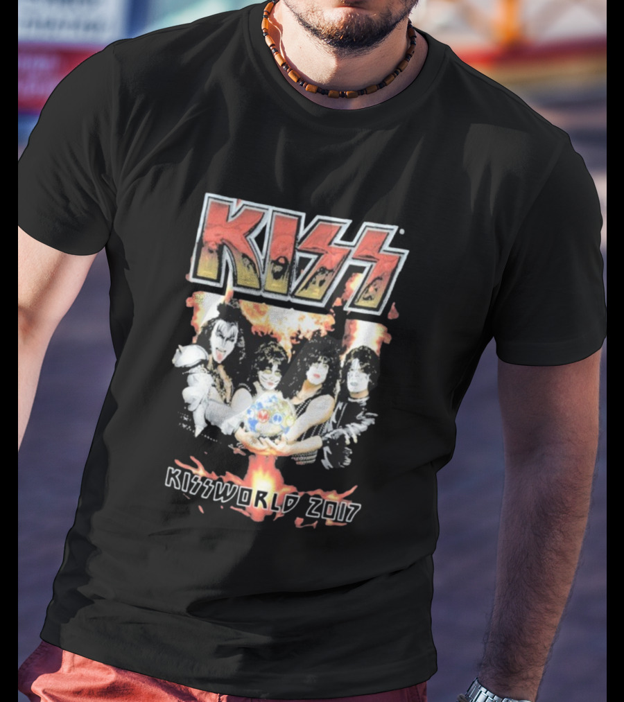 KISS Band Kissworld 2017 Tour Artwork T-Shirt