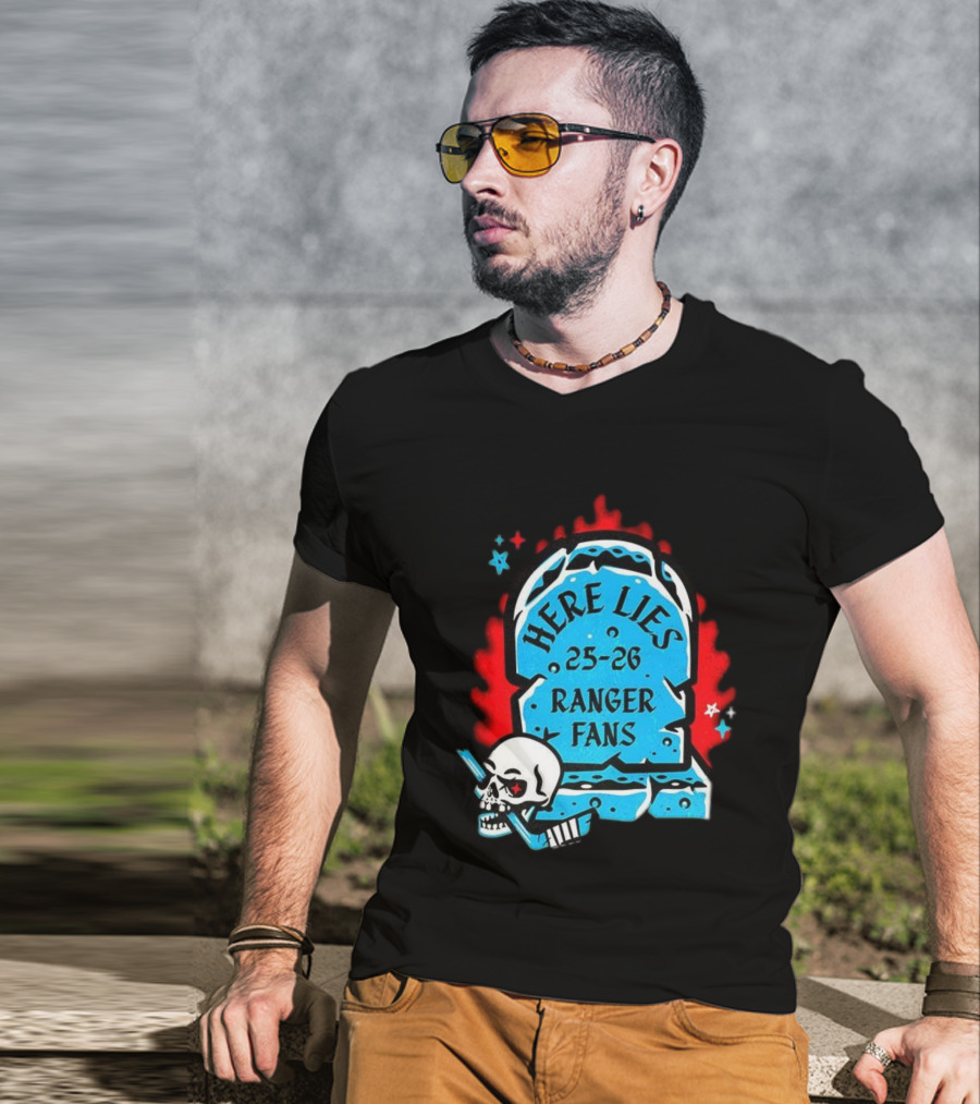 New York Rangers Fans Halloween Tombstone 2025 2026 T-Shirt