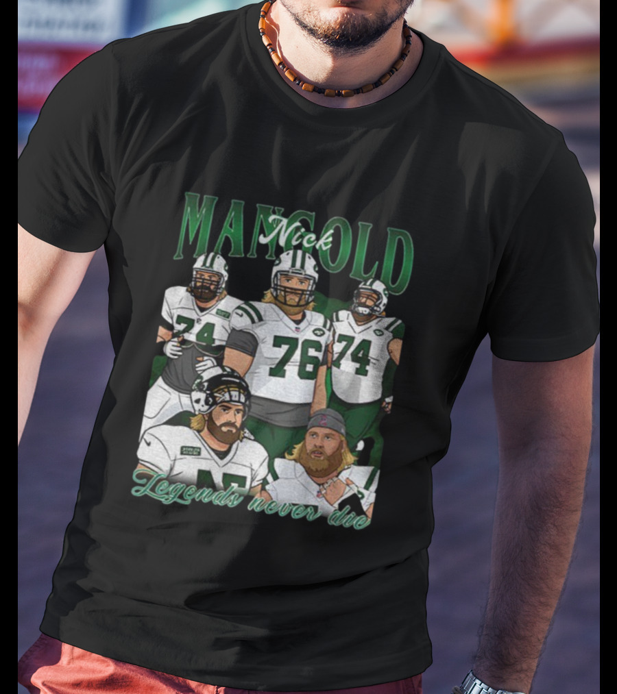 Nick Mangold New York Jets Legends Never Die 1984 2025 NFL Football T-Shirt