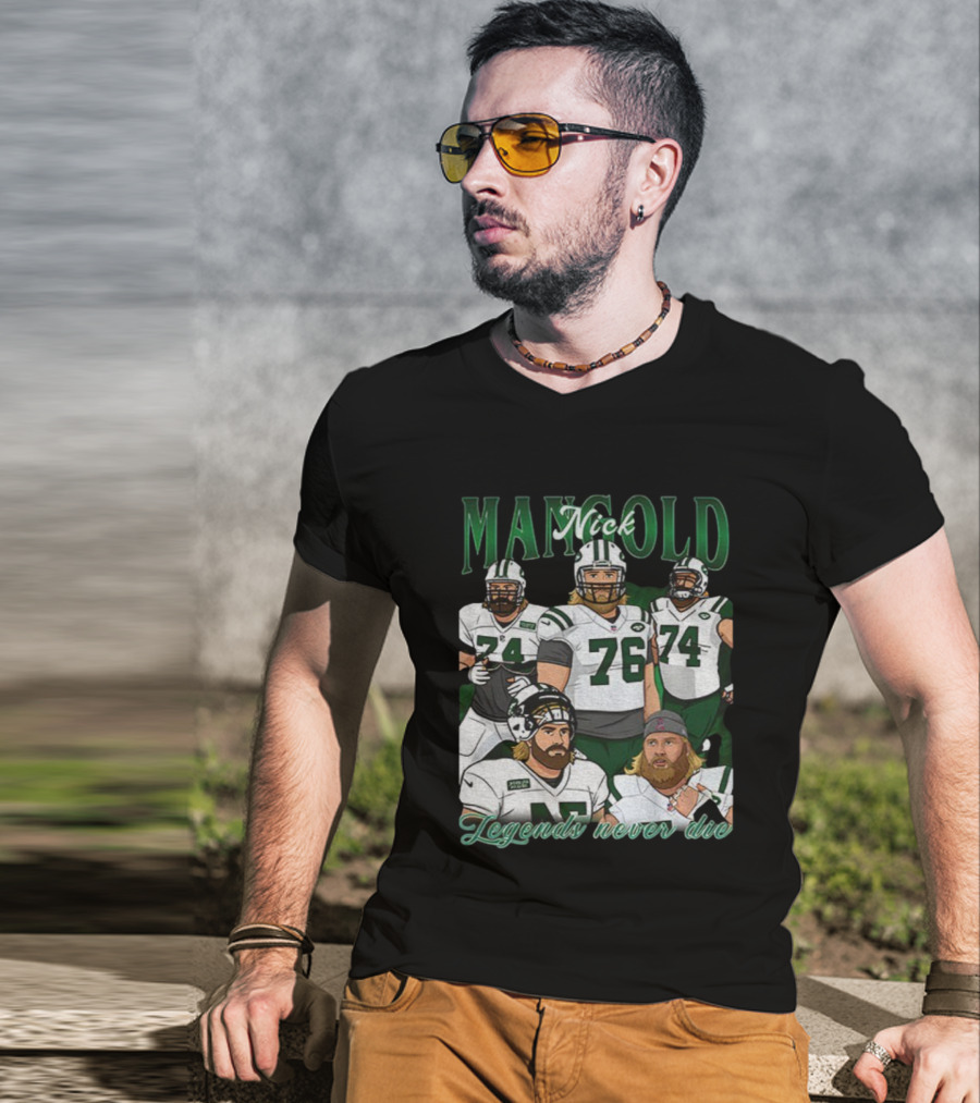 Nick Mangold New York Jets Legends Never Die 1984 2025 NFL Football T-Shirt