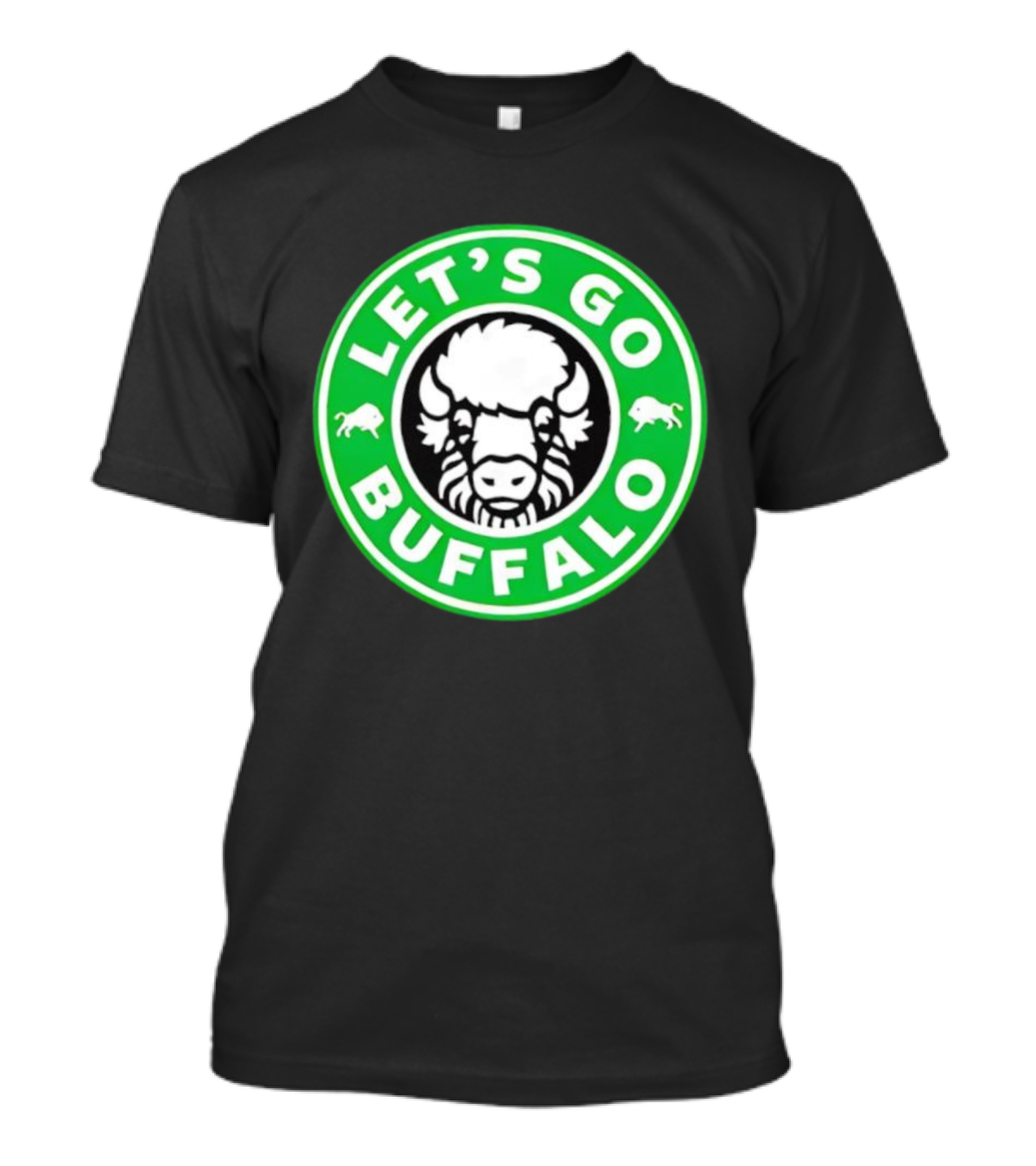 Let's Go Buffalo Green Circle Bison Badge T-Shirt