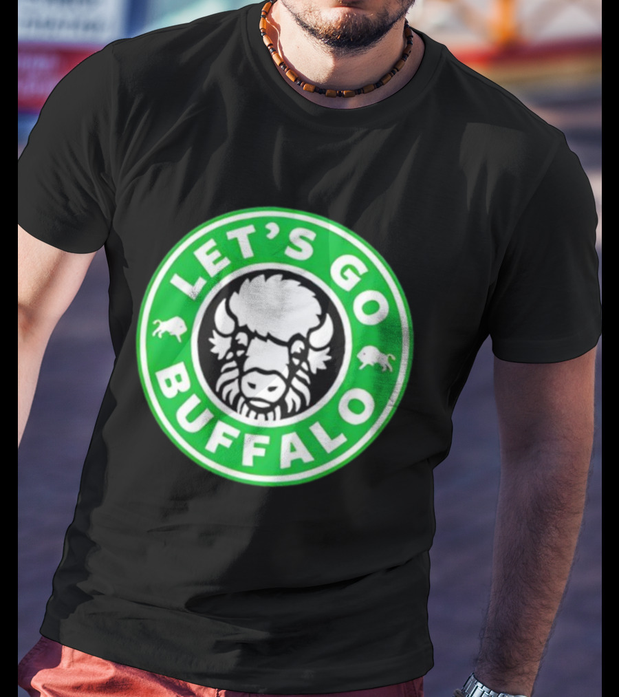 Let's Go Buffalo Green Circle Bison Badge T-Shirt