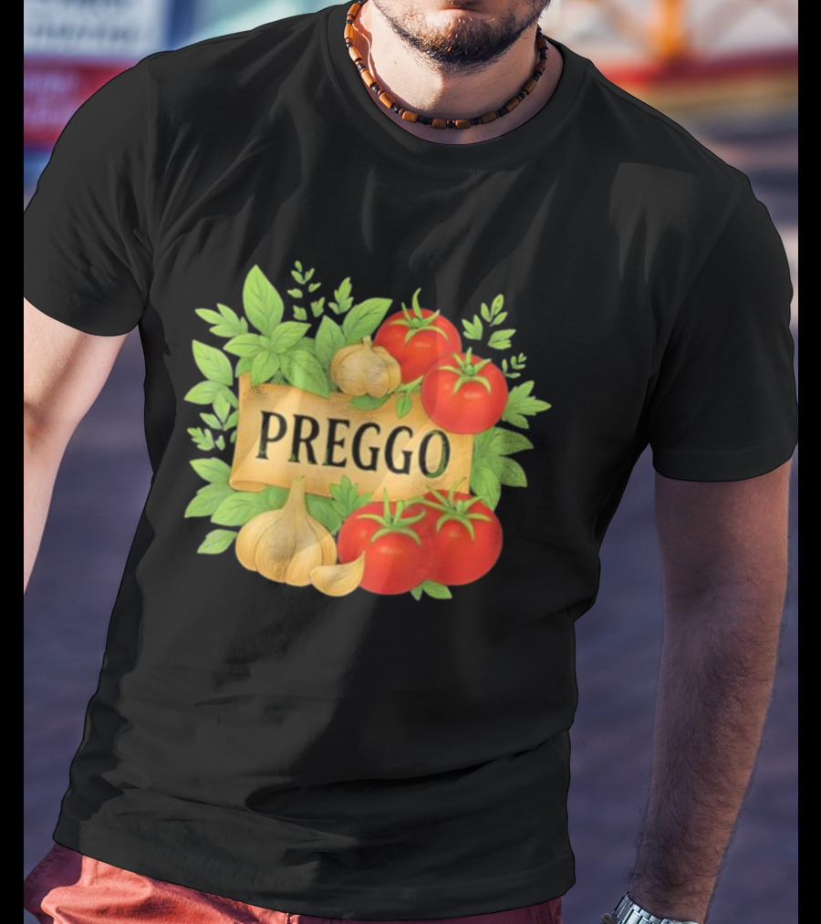 Prego Sauce Inspired Preggo Cute Pregnancy Announcement Costume T-Shirt