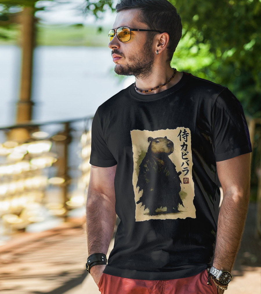 Capybara Samurai 侍カピバラ Japanese Theme T-Shirt