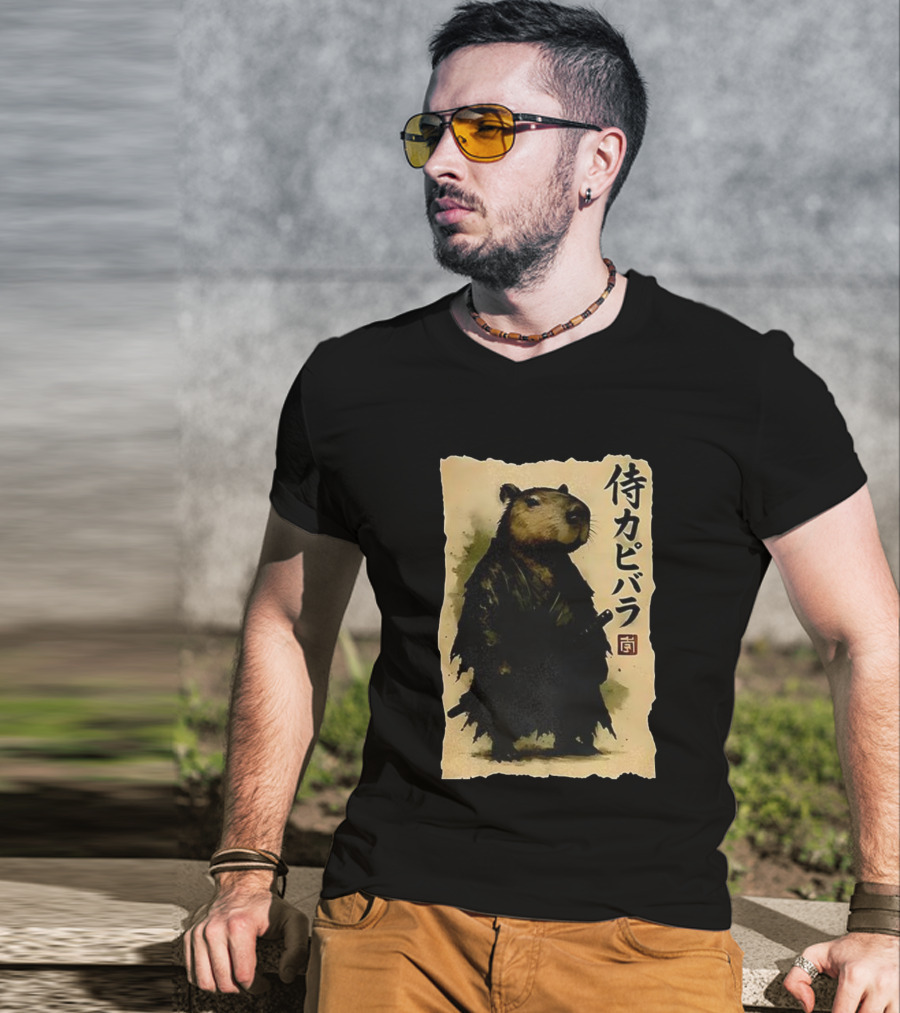 Capybara Samurai 侍カピバラ Japanese Theme T-Shirt
