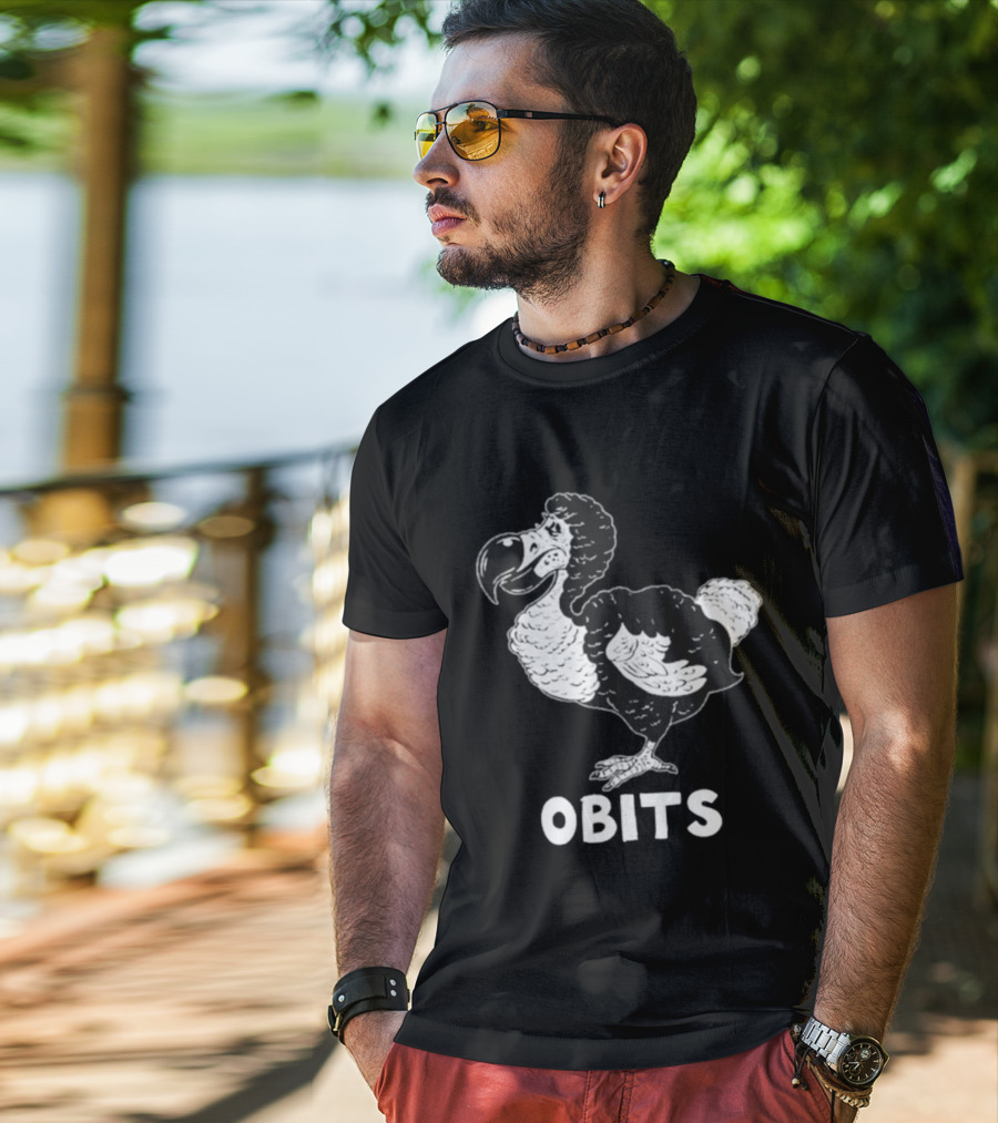 OBITS Dodo Bird Black And White Cartoon T-Shirt