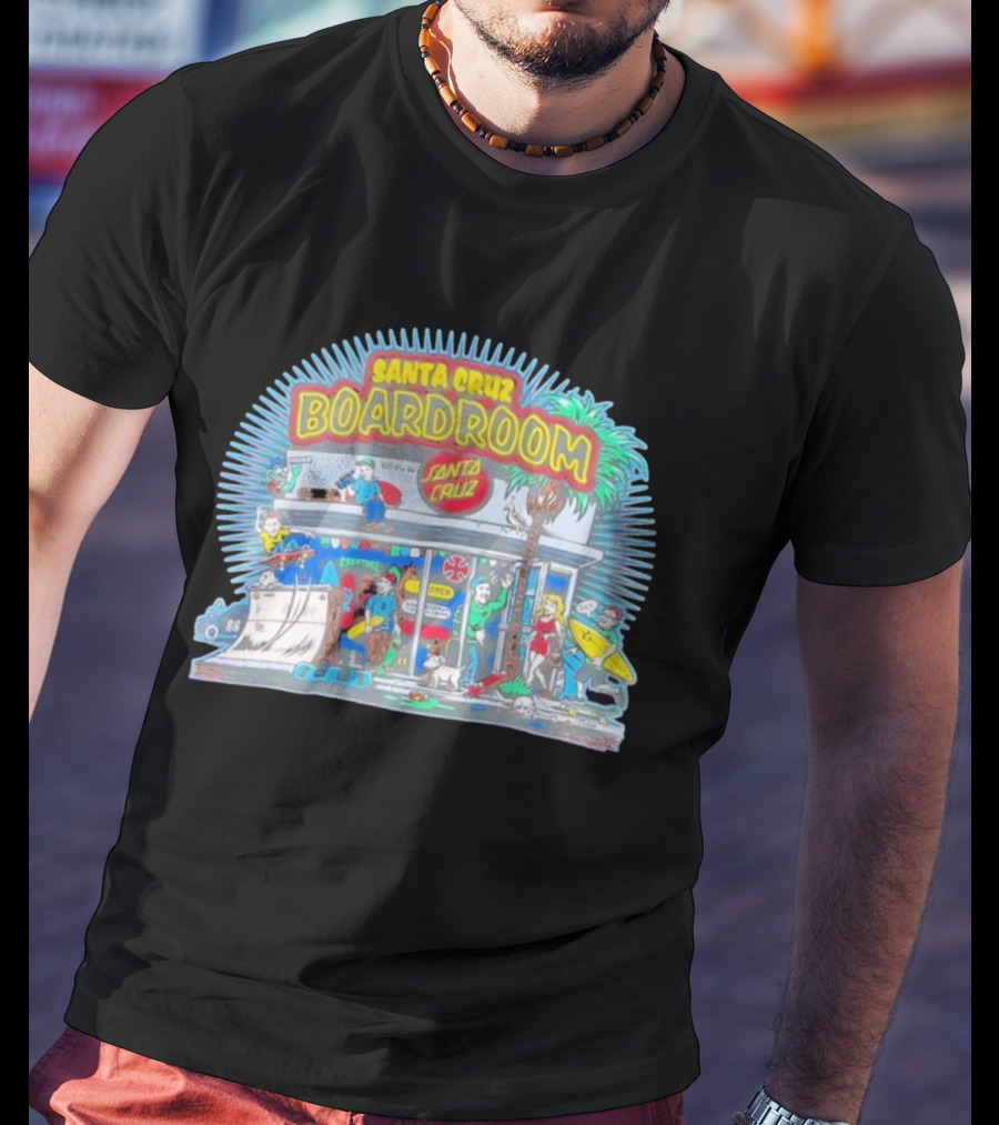 Santa Cruz Boardroom Vintage Skateboarding And Surfing Scene T-Shirt