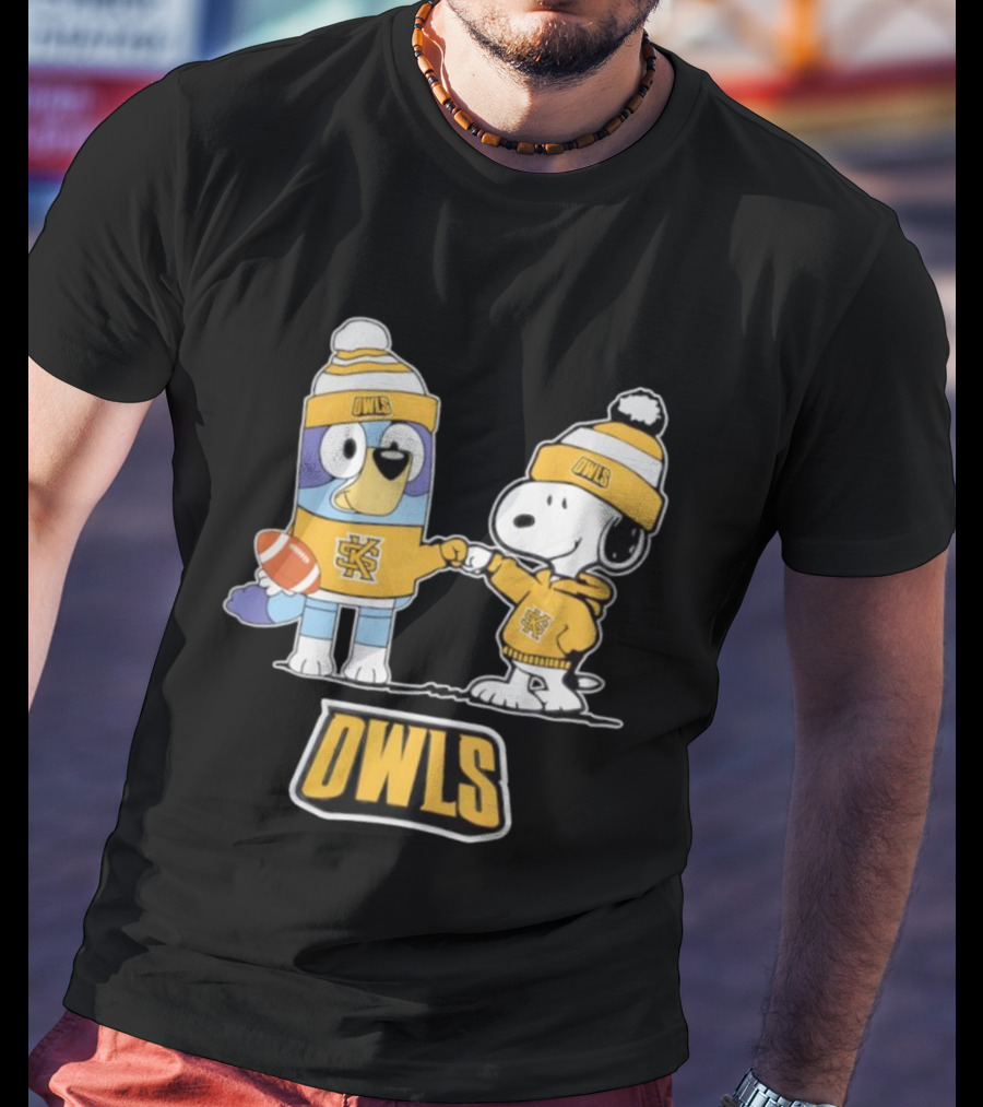 Snoopy Bluey Owls Football Collaboration With SK Logo T-Shirt