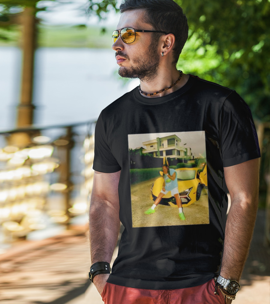 Thatojoboy Burna Boy Armless Style Yellow Sports Car Scene T-Shirt
