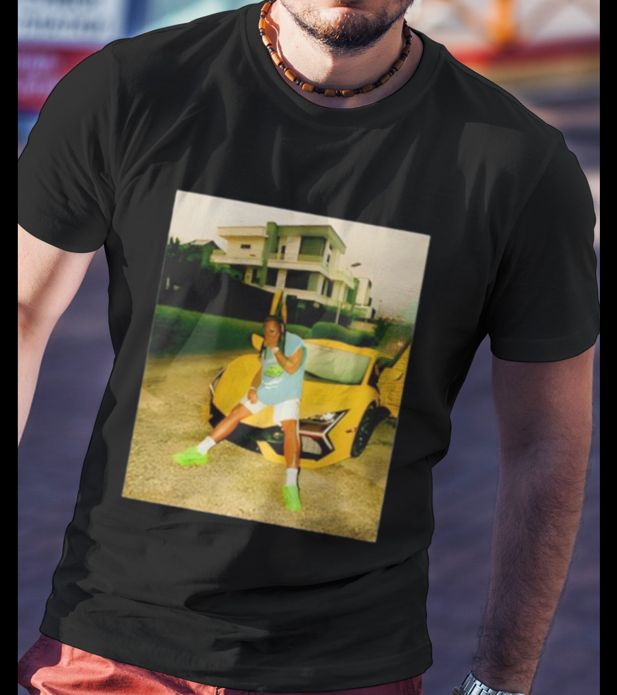 Thatojoboy Burna Boy Armless Style Yellow Sports Car Scene T-Shirt