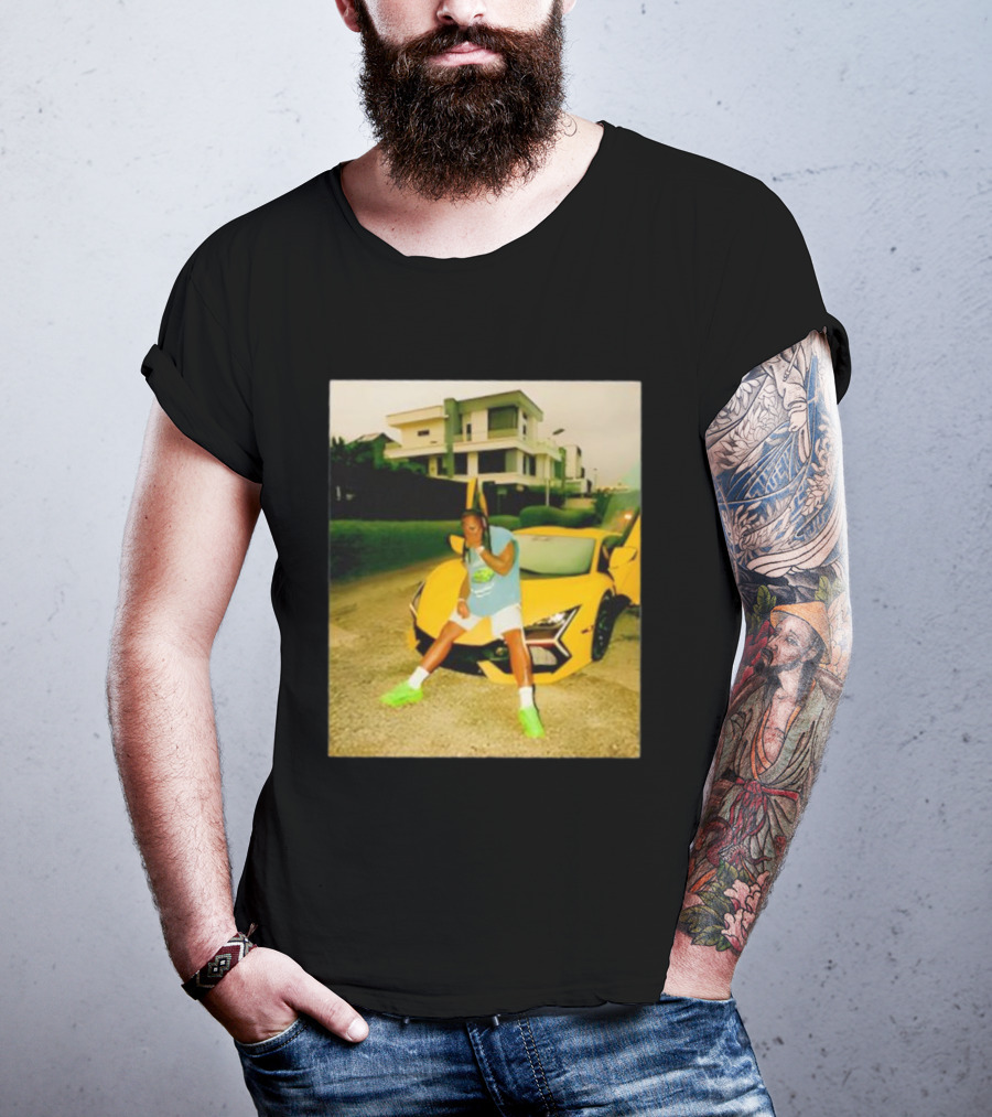 Thatojoboy Burna Boy Armless Style Yellow Sports Car Scene T-Shirt