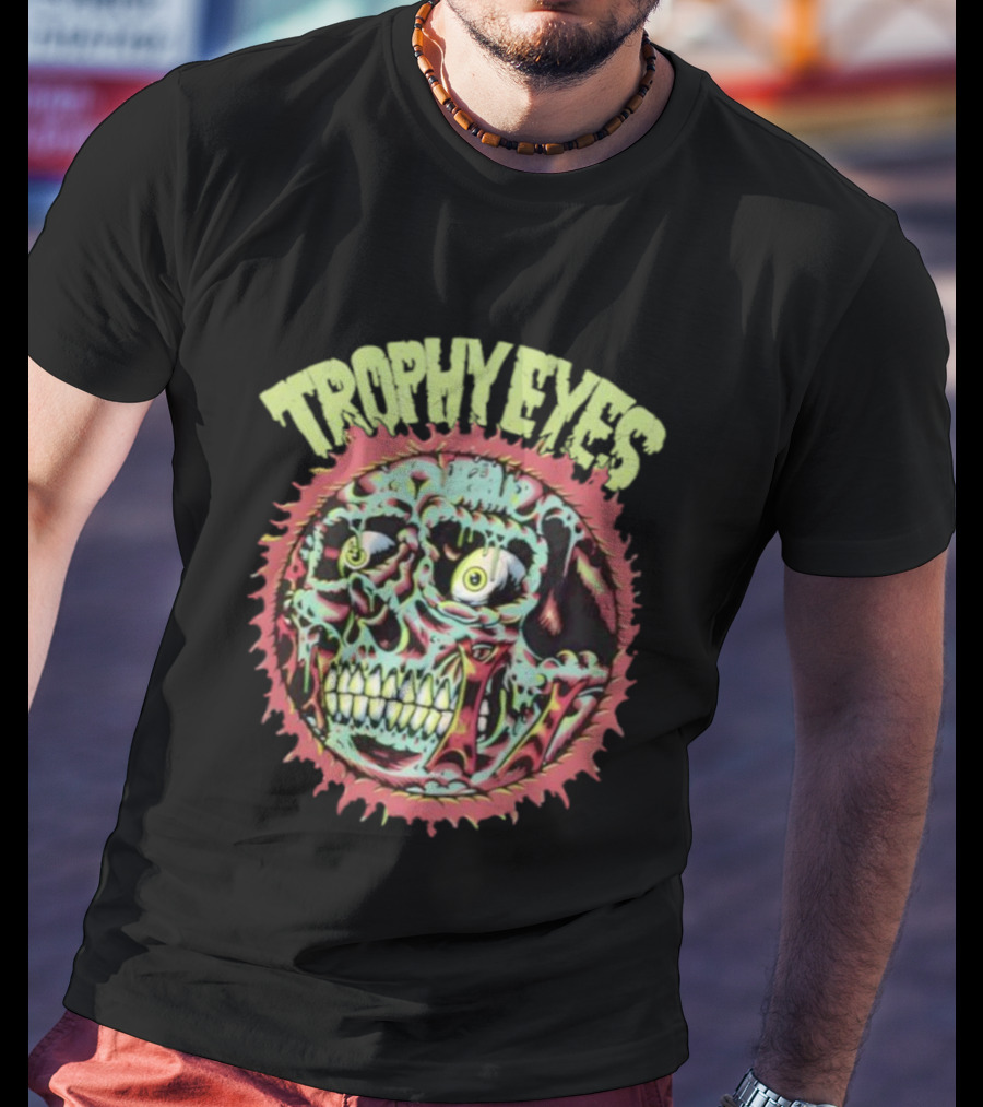 Trophy Eyes Zombie Skull Halloween 2025 T-Shirt