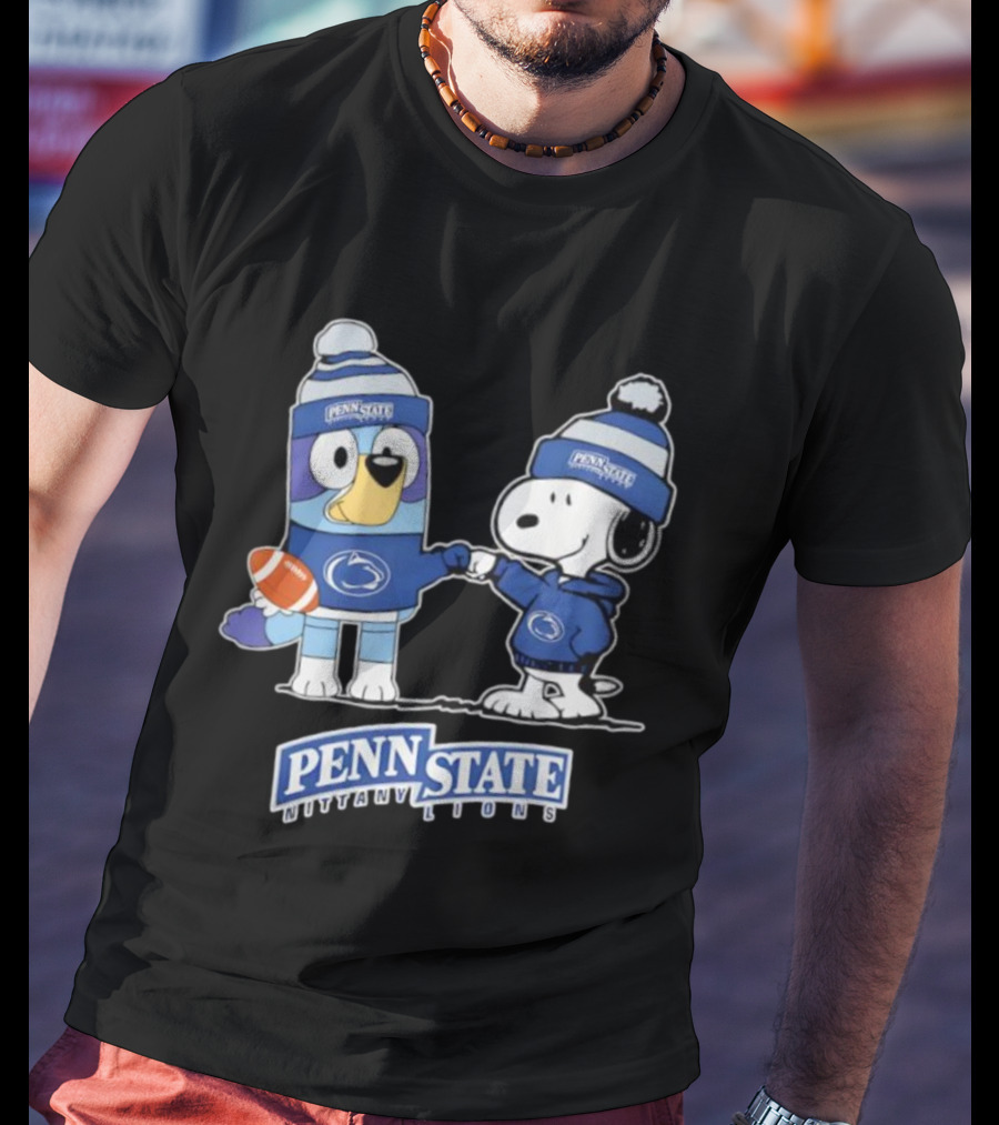 Snoopy Bluey Penn State Nittany Lions Football Collaboration T-Shirt