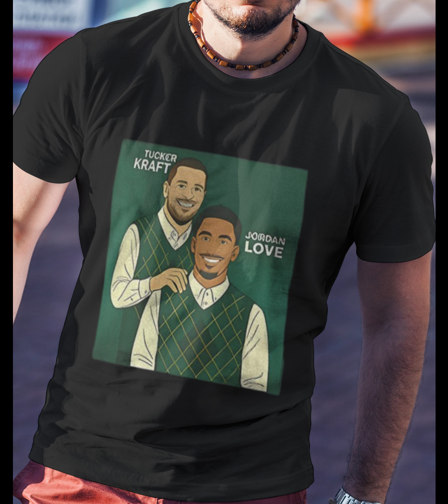 Tucker Kraft Jordan Love Green Bay Packers Step Brothers NFL Cartoon T-Shirt