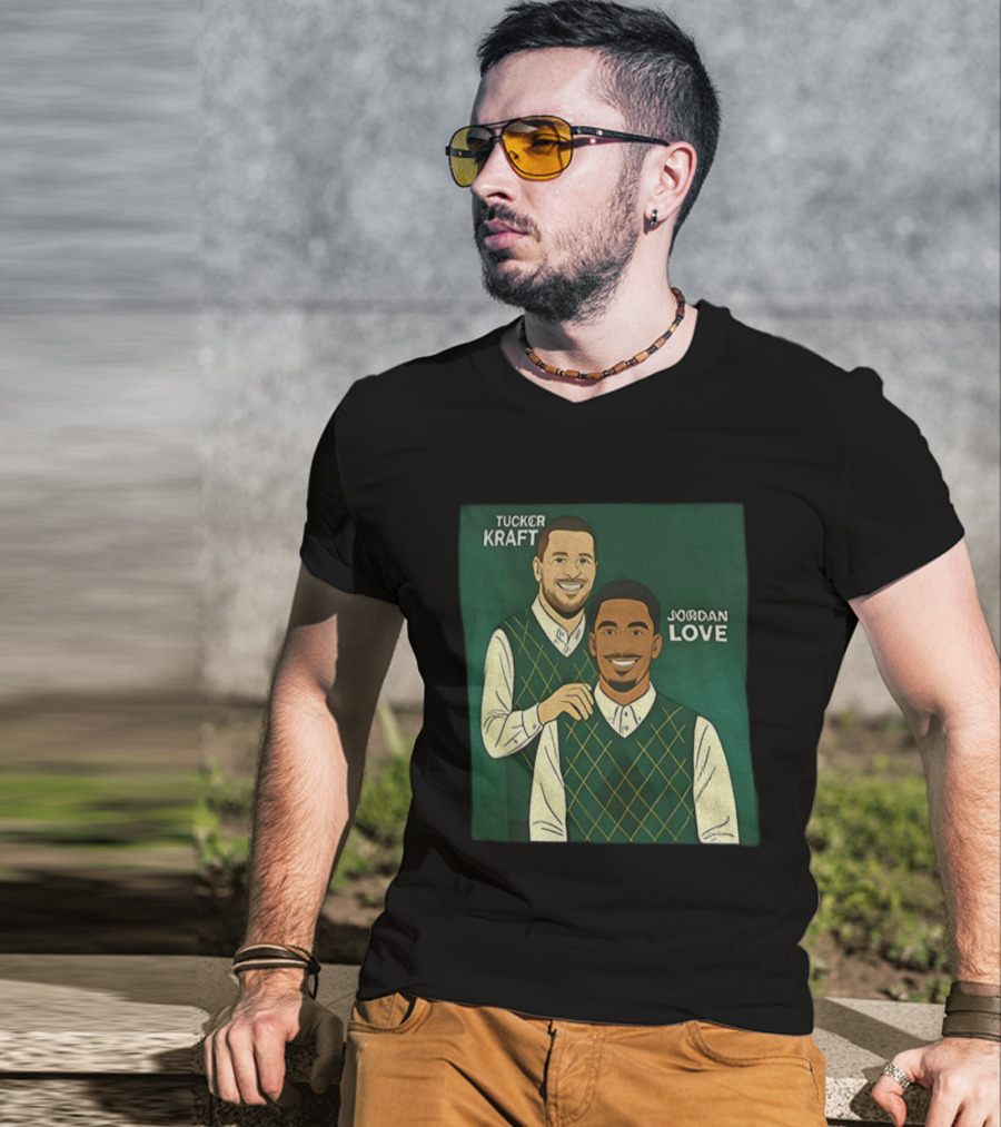 Tucker Kraft Jordan Love Green Bay Packers Step Brothers NFL Cartoon T-Shirt