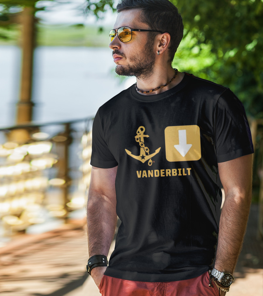 Vanderbilt Commodores Anchor Down Symbols Football Logo T-Shirt