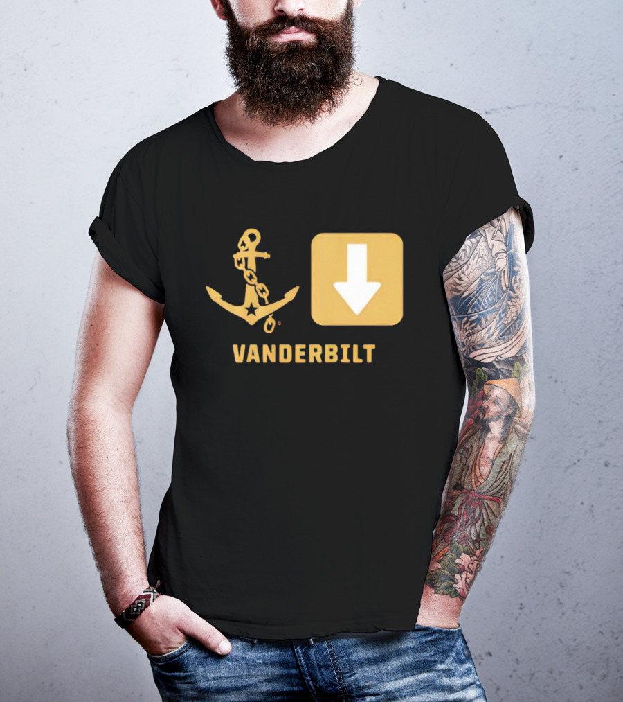 Vanderbilt Commodores Anchor Down Symbols Football Logo T-Shirt