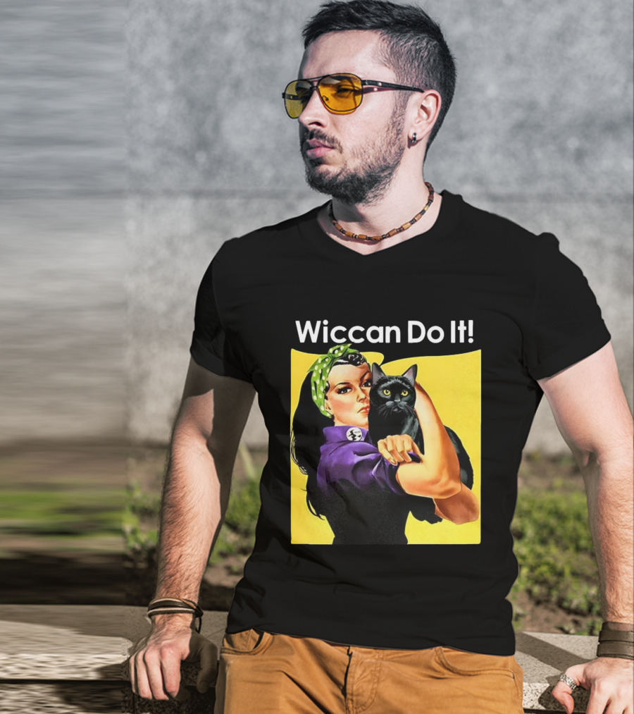 Wiccan Do It Rosie The Riveter Black Cat Magic Empowerment T-Shirt