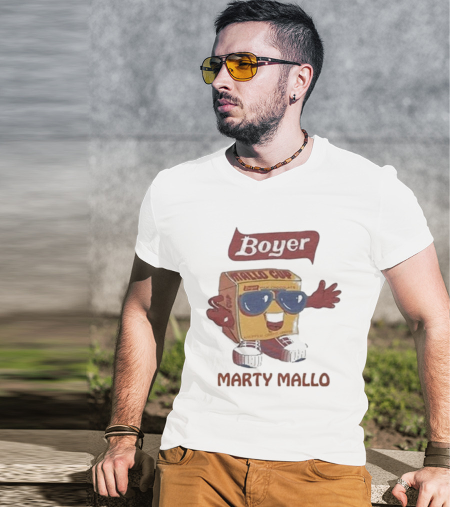Boyer Mallo Cup Marty Mallo Character With Sunglasses T-Shirt