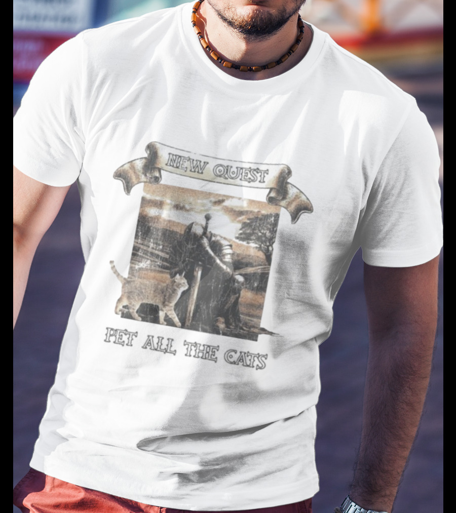 New Quest Pet All The Cats Knight Medieval Adventure T-Shirt