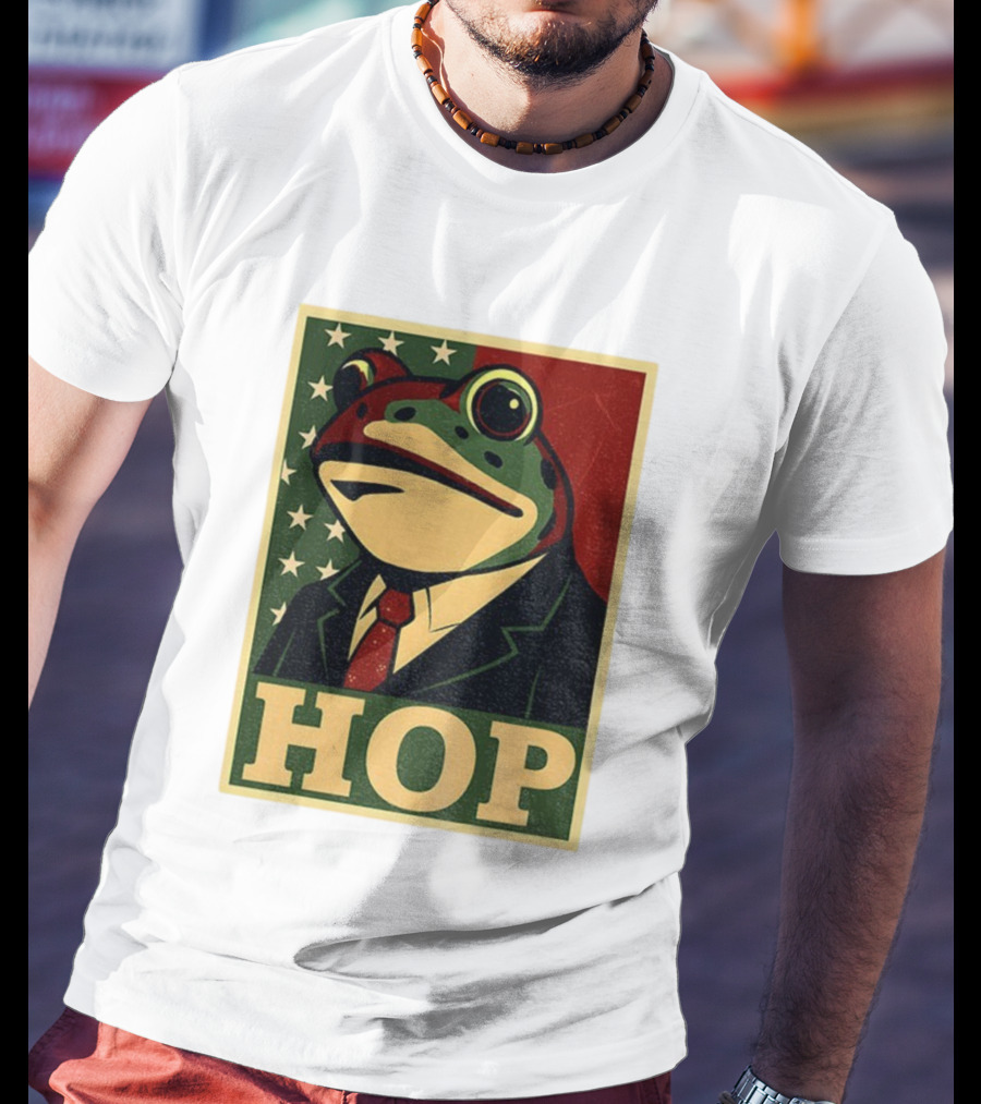 Frog HOP Portland Protest Anti ICE Anti Fascism American Flag T-Shirt