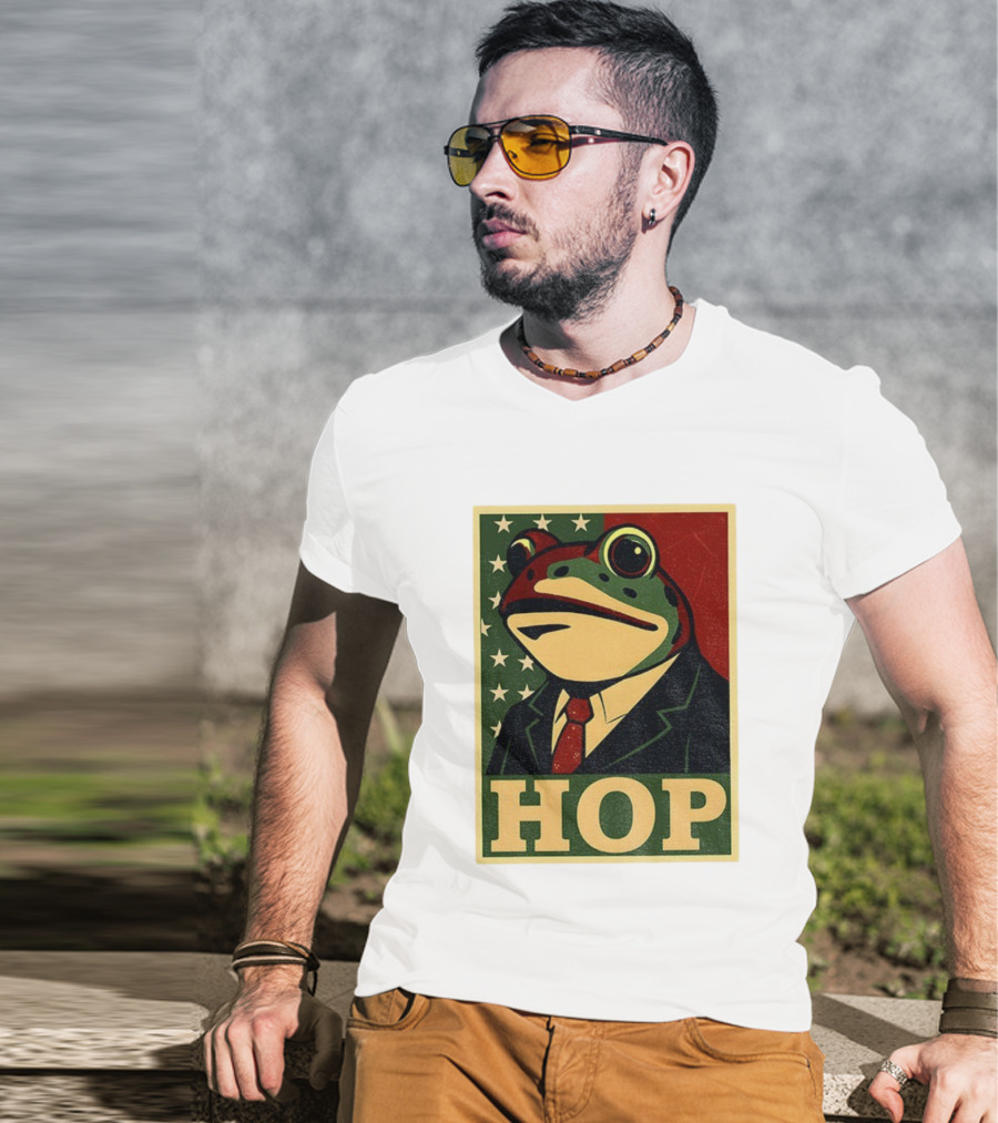 Frog HOP Portland Protest Anti ICE Anti Fascism American Flag T-Shirt