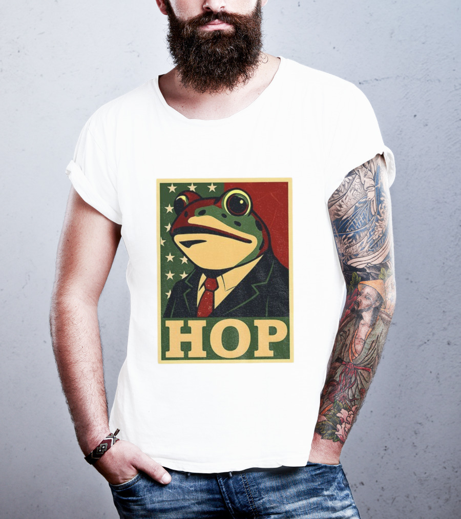 Frog HOP Portland Protest Anti ICE Anti Fascism American Flag T-Shirt