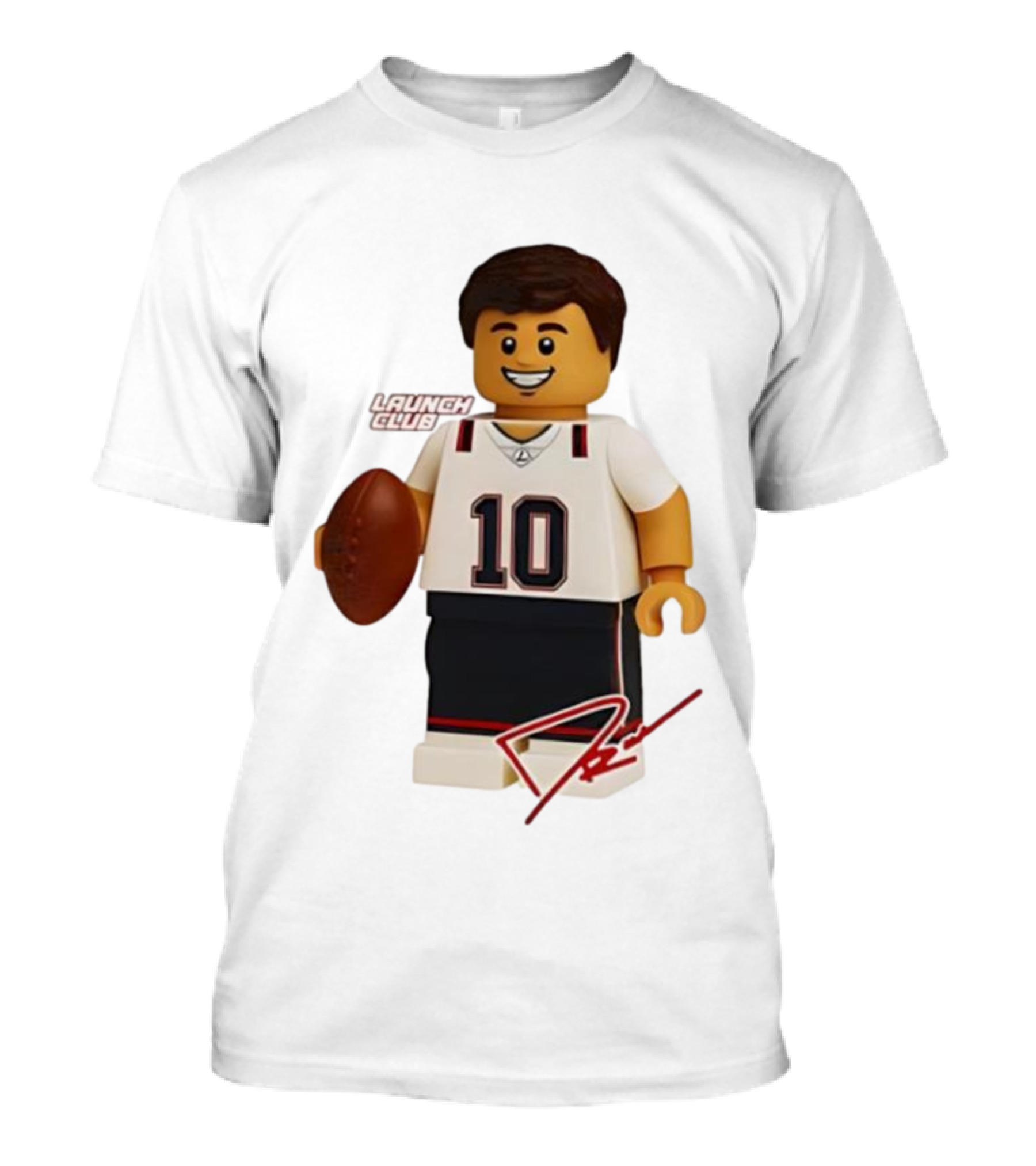 Tom Brady New England Patriots Lego Minifigure 10 Launch Club Signature T-Shirt