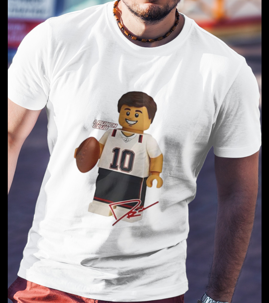Tom Brady New England Patriots Lego Minifigure 10 Launch Club Signature T-Shirt