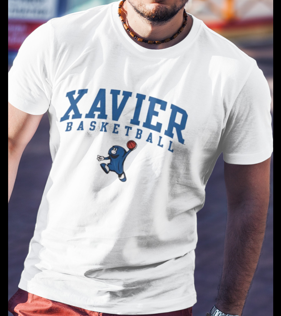 Xavier Basketball Blue Blob Mascot Enthusiast's Choice T-Shirt