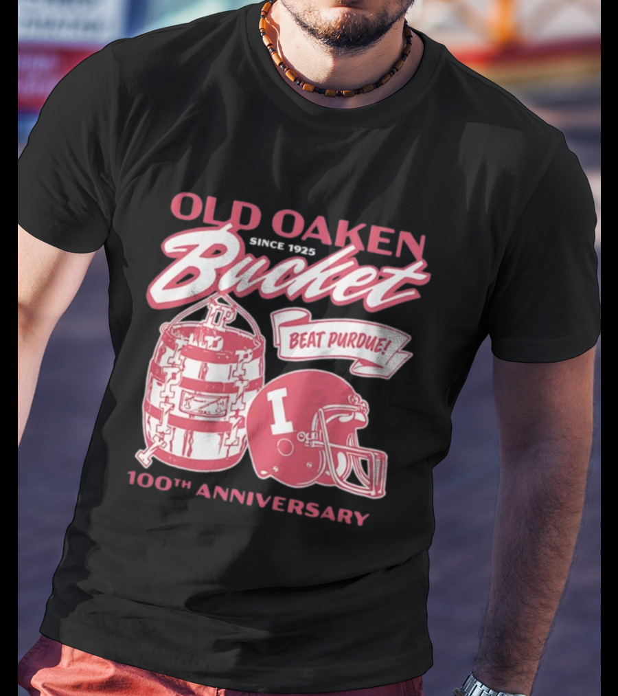 Old Oaken Bucket Indiana Hoosiers 100th Anniversary Beat Purdue Helmet T-Shirt