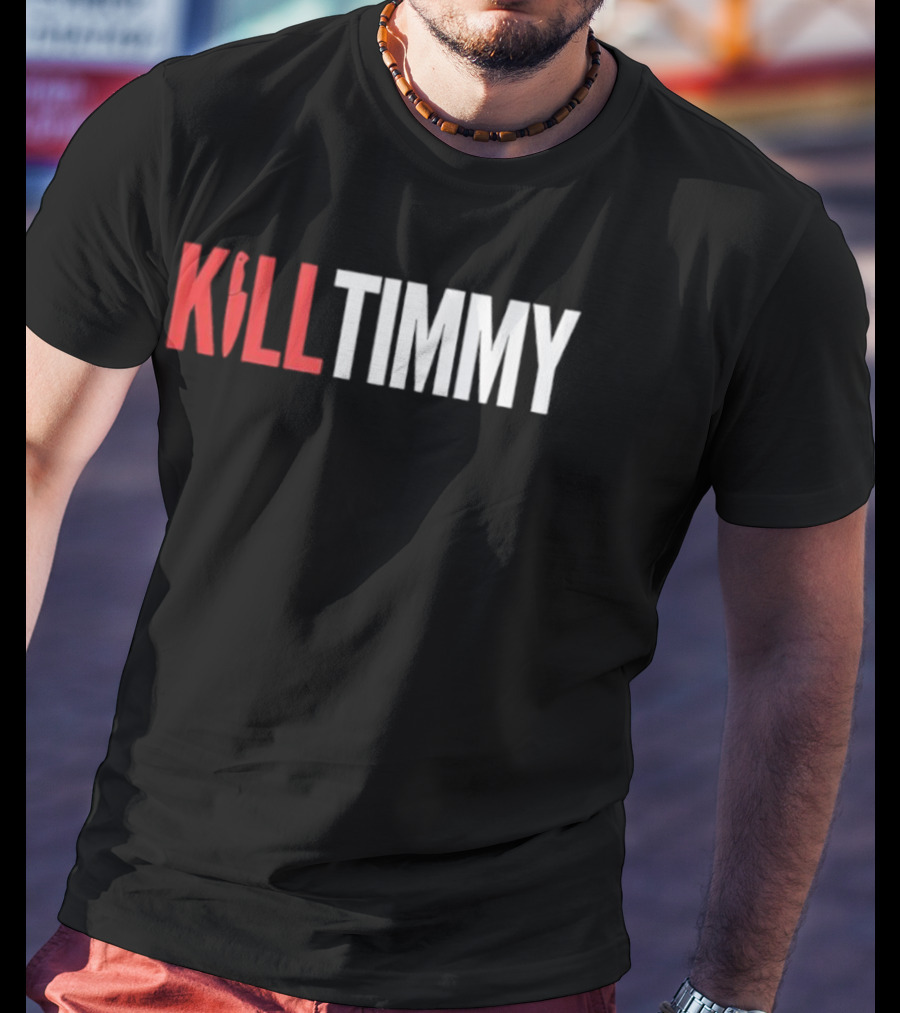 KILL TIMMY Knife Lettering Red White Contrast T-Shirt