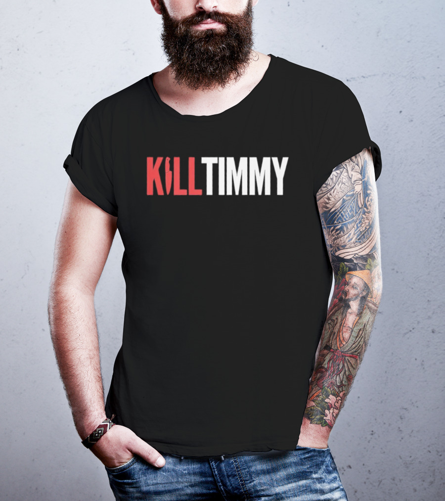 KILL TIMMY Knife Lettering Red White Contrast T-Shirt