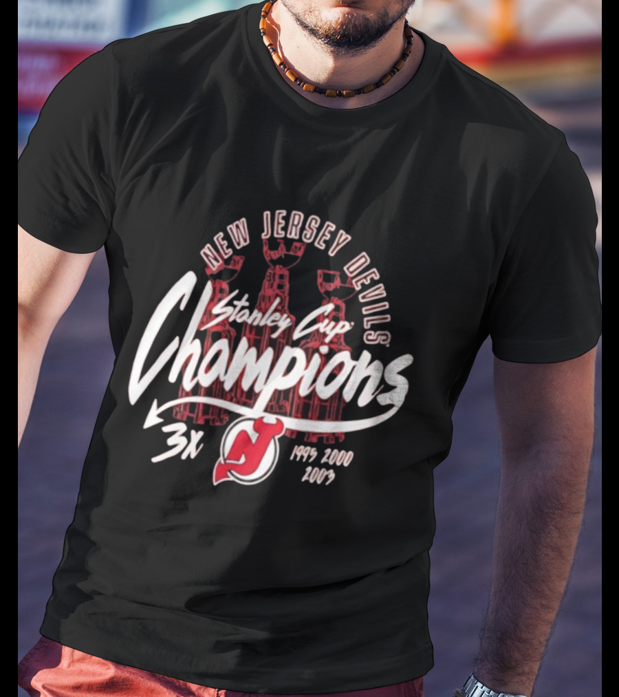New Jersey Devils Stanley Cup Champions 3x 1995 2000 2003 T-Shirt
