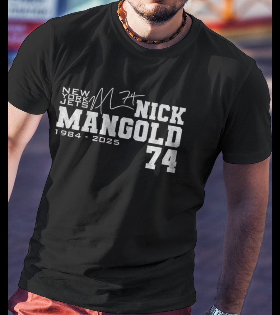 New York Jets NFL Nick Mangold 74 1984 2025 Signature T-Shirt