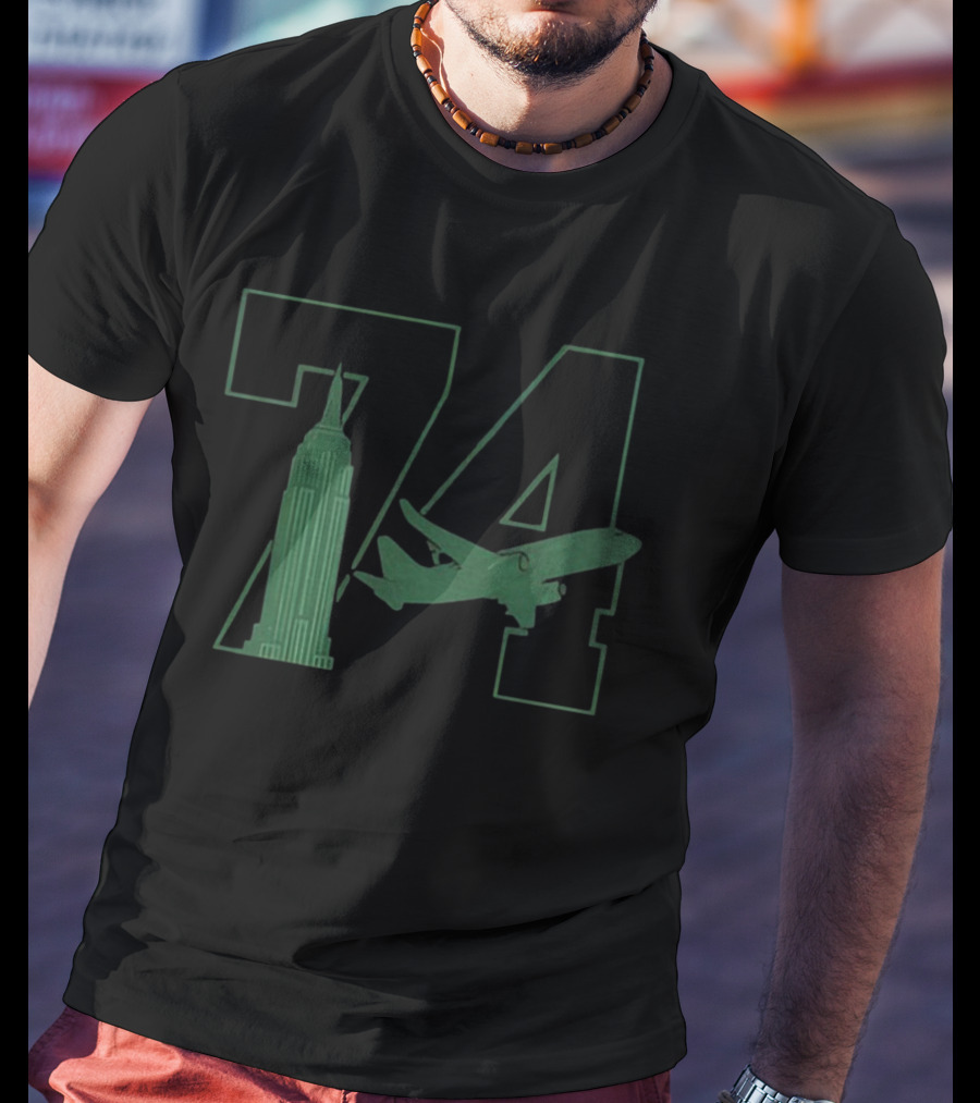 Nick Mangold 74 New York Jets Empire State Building Plane Tribute NFL 2025 T-Shirt