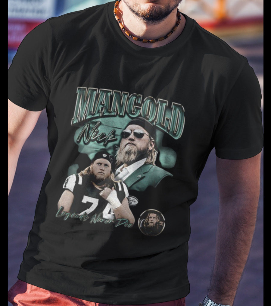 Nick Mangold New York Jets NFL Legends Never Die 74 T-Shirt