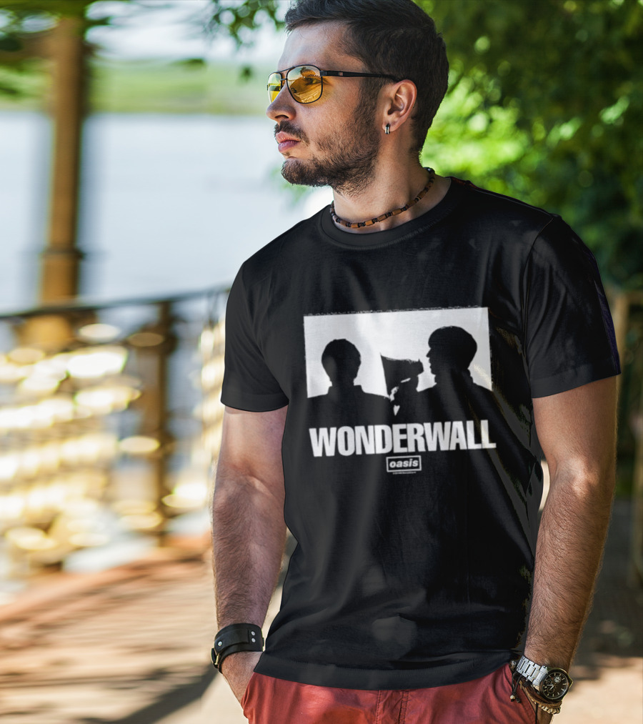 Oasis Wonderwall Silhouette Iconic Music Tribute T-Shirt